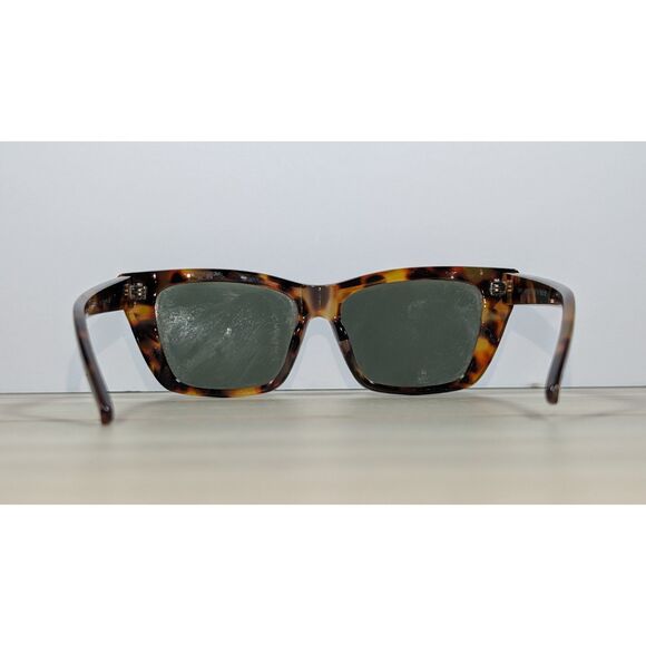 Saint Laurent Tortoise Shell Cat Eye Sunglasses Green Lenses Made in Italy main image 4